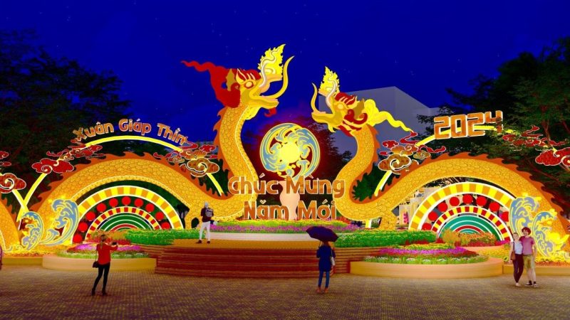 Phối cảnh hội hoa xuân Vũng Tàu 2024